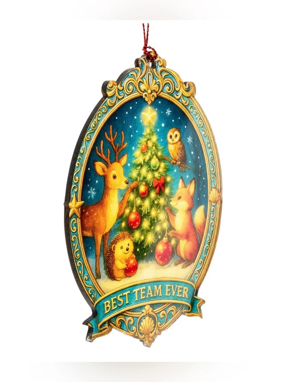 Holiday Ornament - Best Team Ever (Blue/Gold)